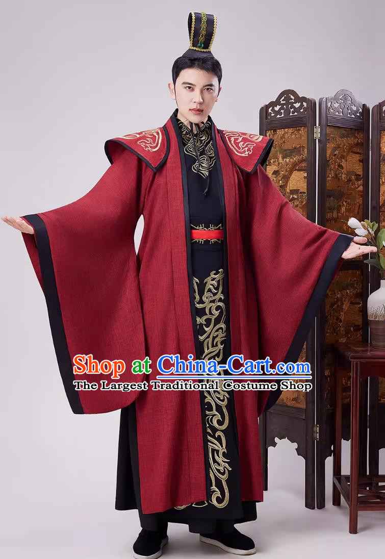 Ancient Chinese Minister Costume Qin Dynasty Male Clothing Han Dynasty Emperor Hanfu