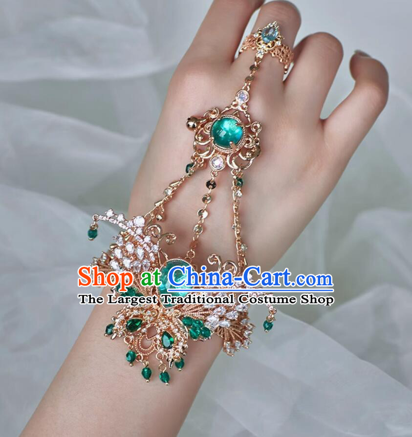 Traditional Chinese Hanfu Jewelry Ancient Princess Bracelet with Ring