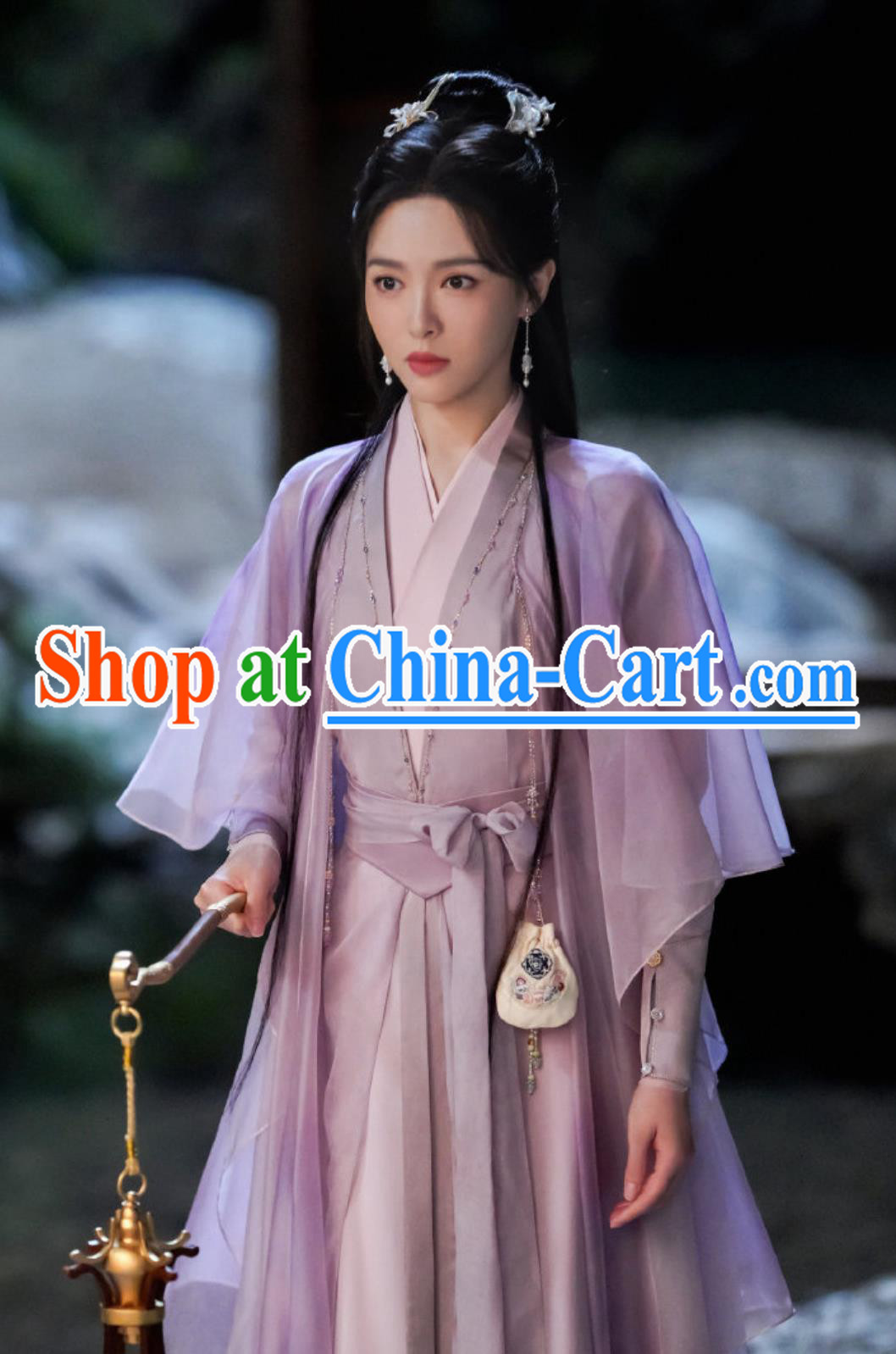 Chinese TV Series A Moment But Forever Goddess Wu Shuang Purple Dress Ancient Drama Young Woman Clothing Traditional Hanfu