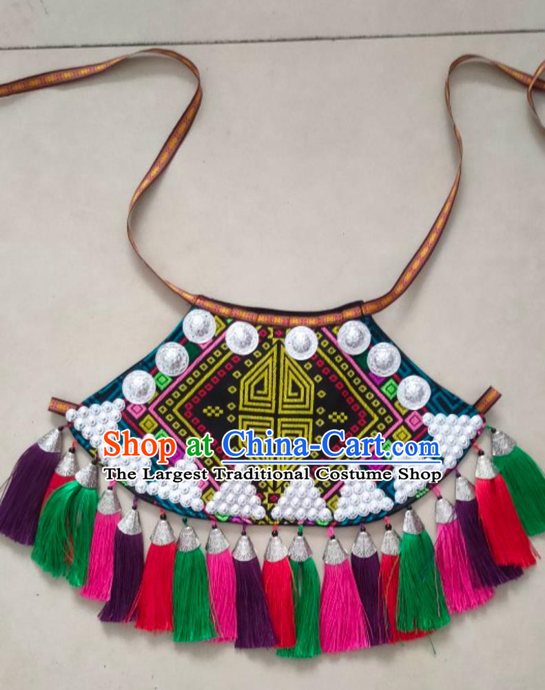 Chinese Miao Kids Festival Bellyband Traditional Dance Costume