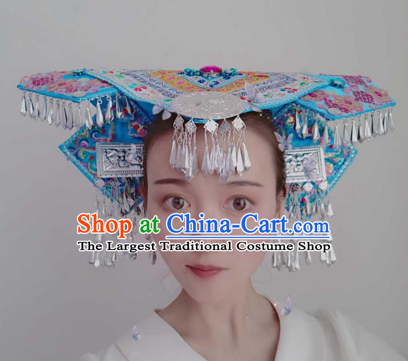 Chinese Zhuang Ethnic Hat Miao Minority Headwear