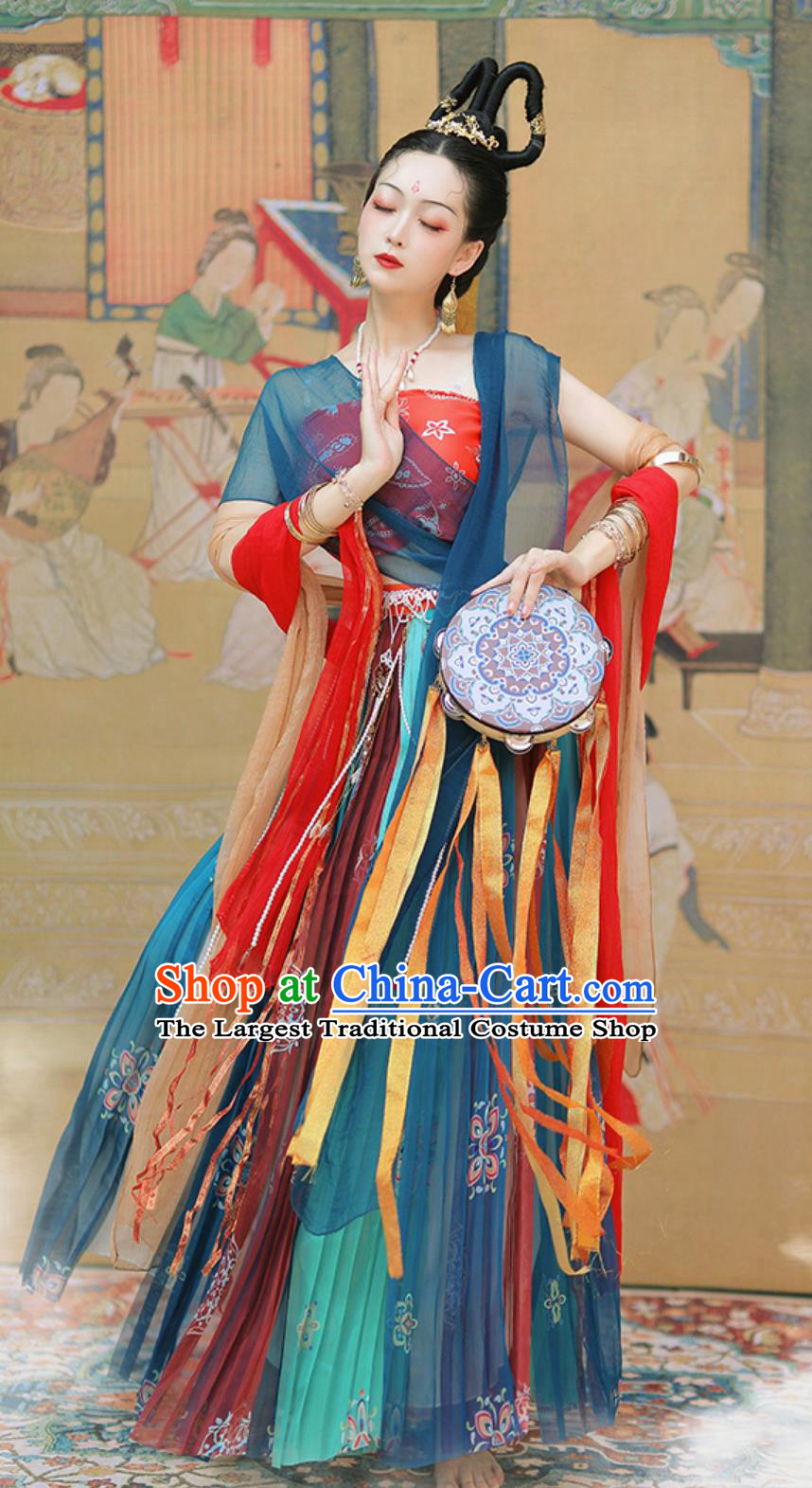 Women Exotic Dance Dress Dunhuang Feitian Dance Costume Western Region Dance Princess Classical Fairy Performance Outfit