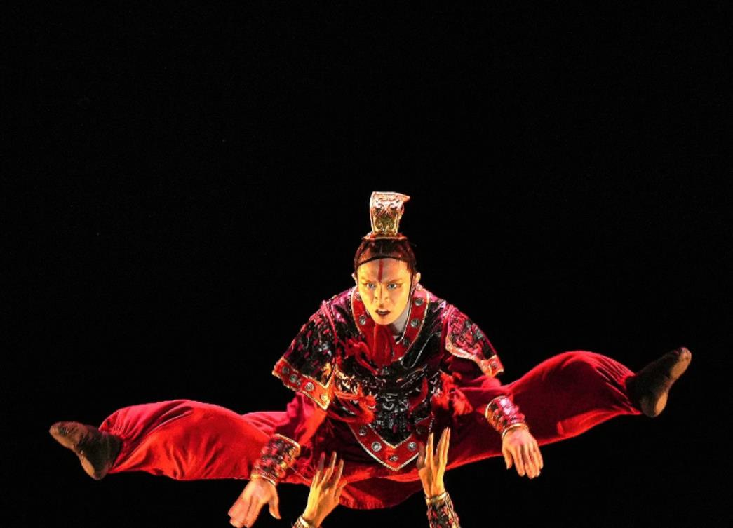 Chinese Classical Dance Costume Terracotta Warrior Armor Qin King Inspects The Troops Male Group Dance Red Outfit