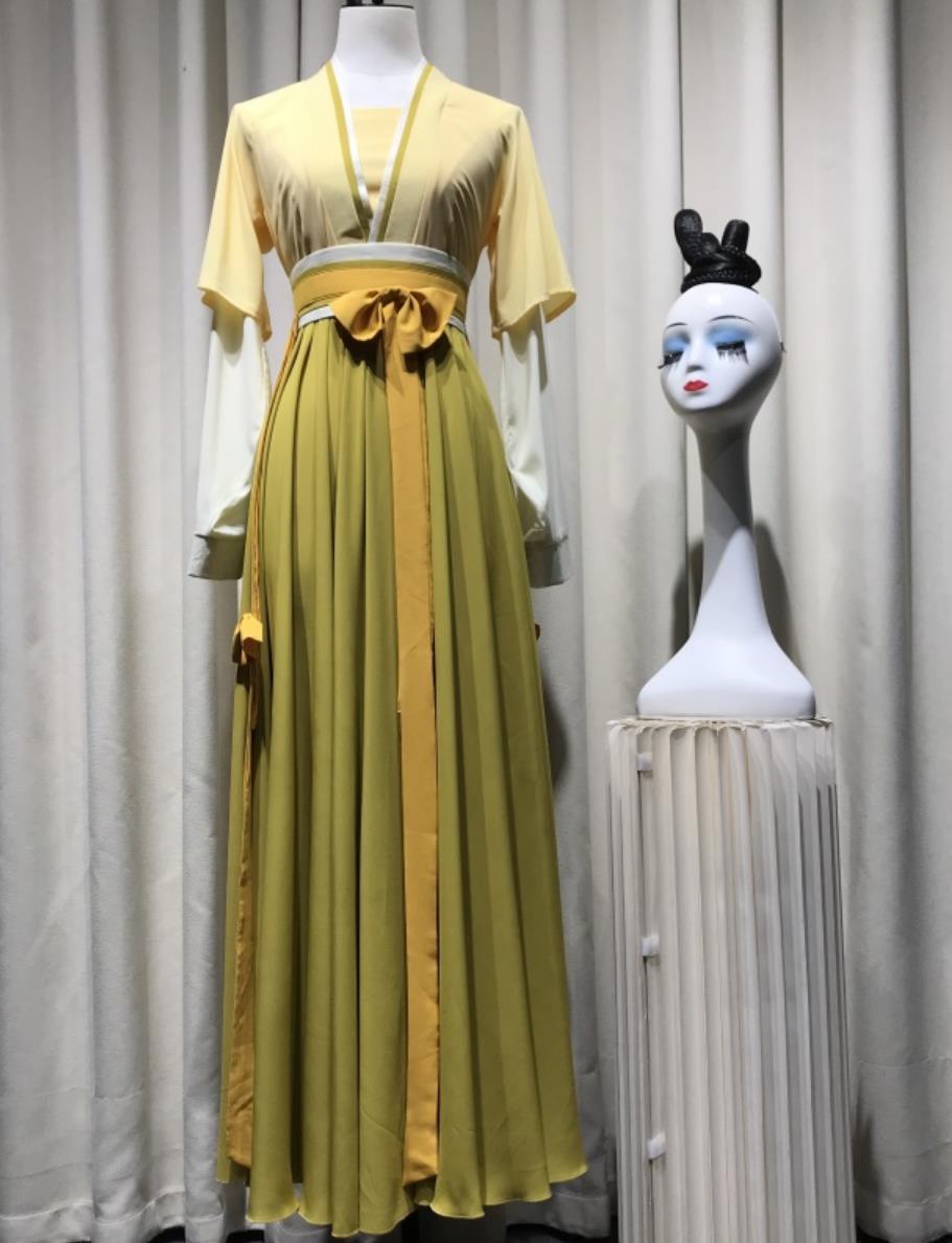Chinese Style Flowers Bloom In Present Day Dance Costume Classical Hanfu Attire Song Dynasty Women Clothing