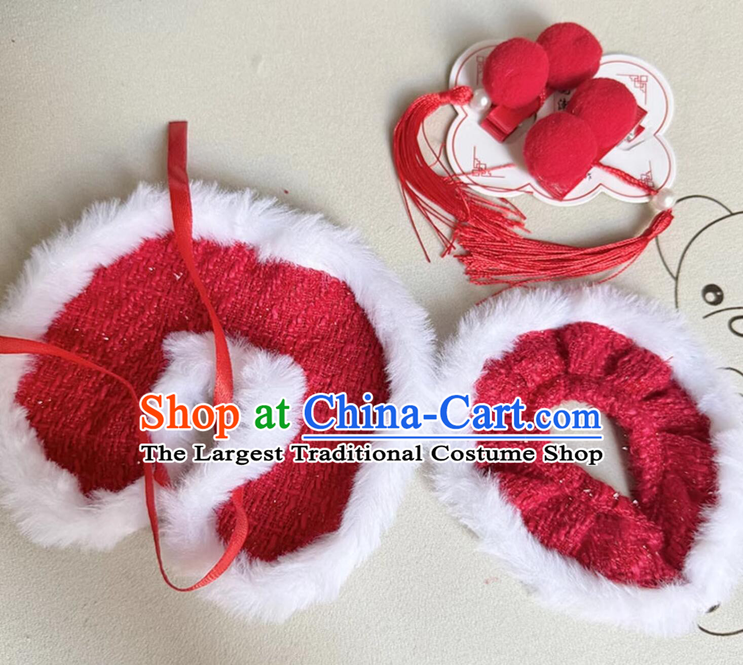 Labubu Doll Costumes Traditional Chinese New Year Red Outfit