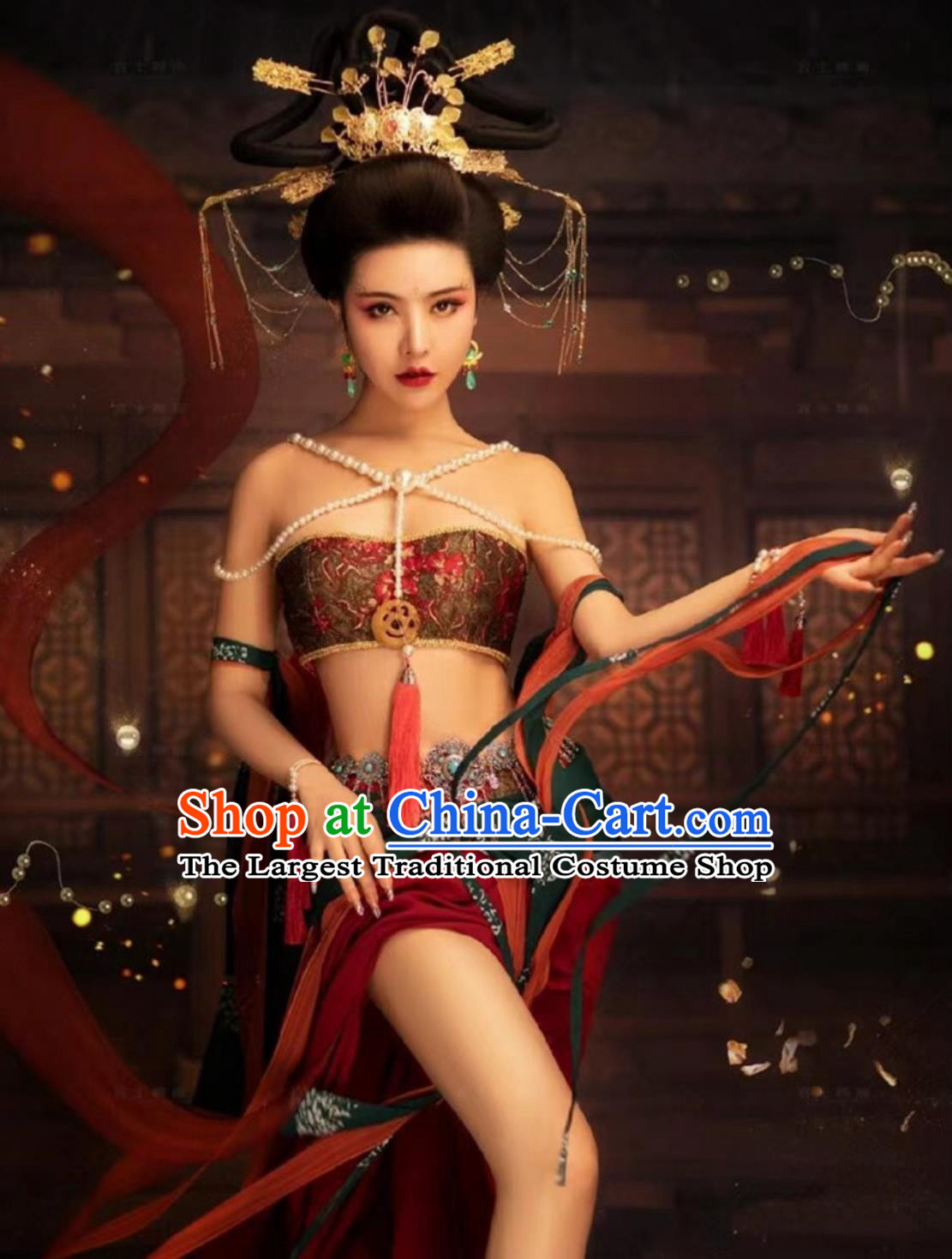 Dunhuang Feitian Hanfu Indian Princess Desert Silk Road Dance Costume Ethereal Outfit Set