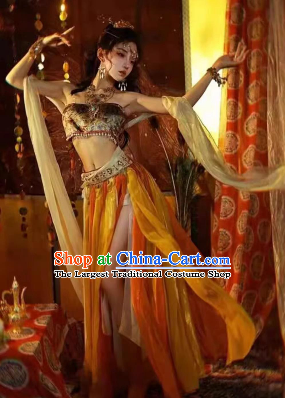 Dunhuang Feitian Dance Performance Hanfu Silk Road Maiden Desert Photo Shoot Costume