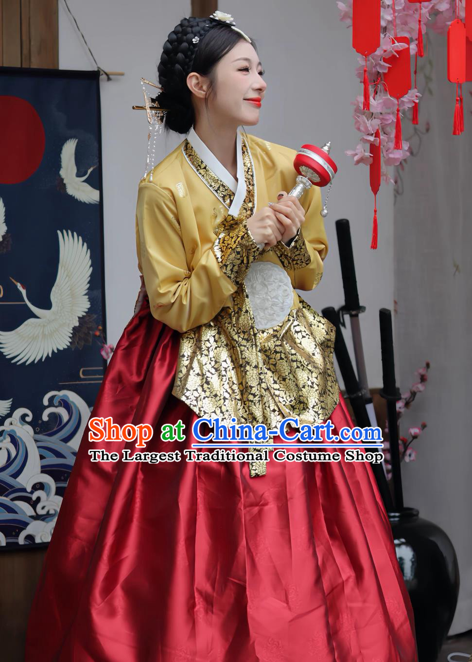 Yanji Princess Hanbok Traditional Korean Ethnic Women Palace Gown Daejanggeum Performance Costume