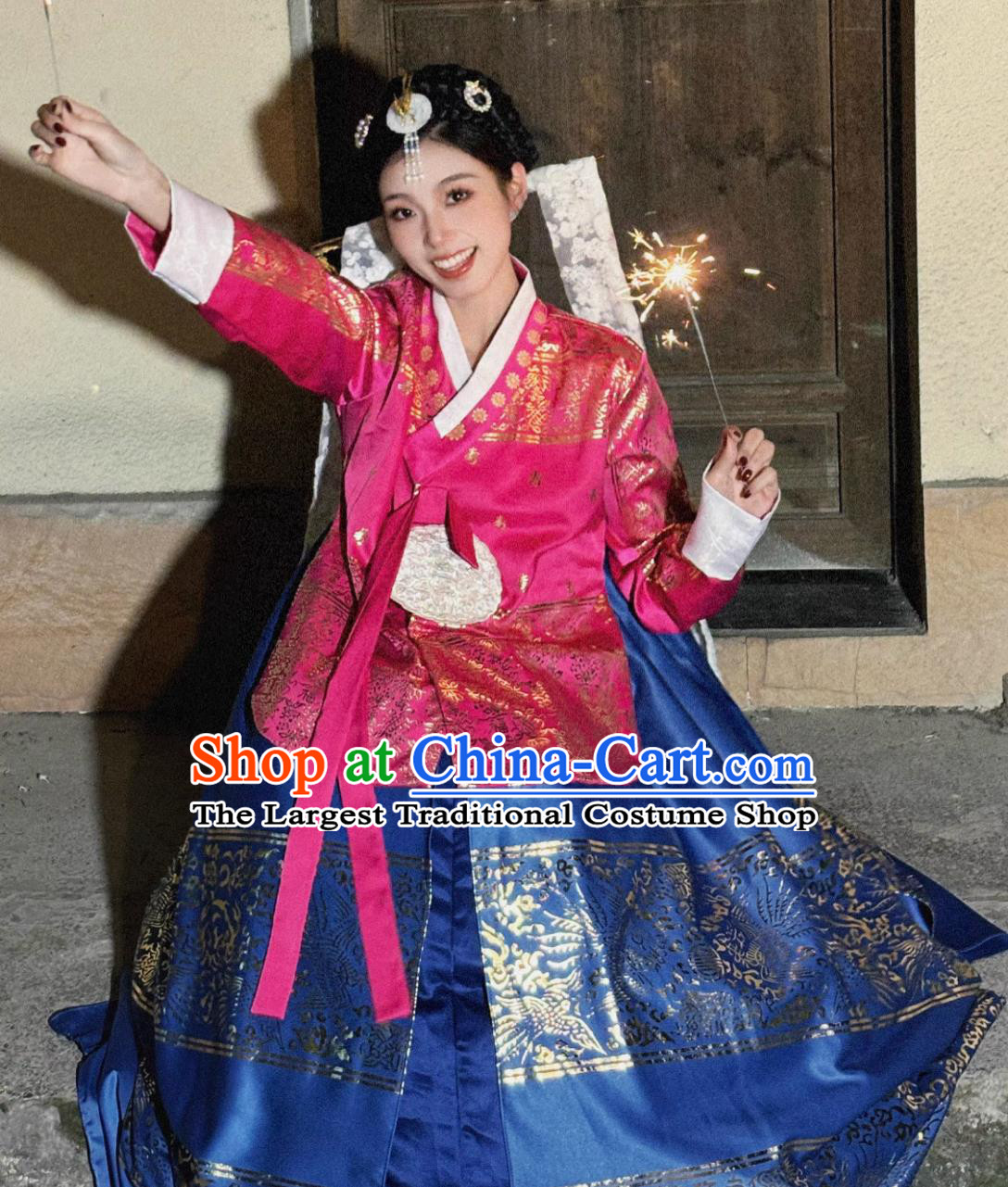 Ancient Style Court Attire Yanji Princess Blouse and Dress Set Korean Palace Hanbok