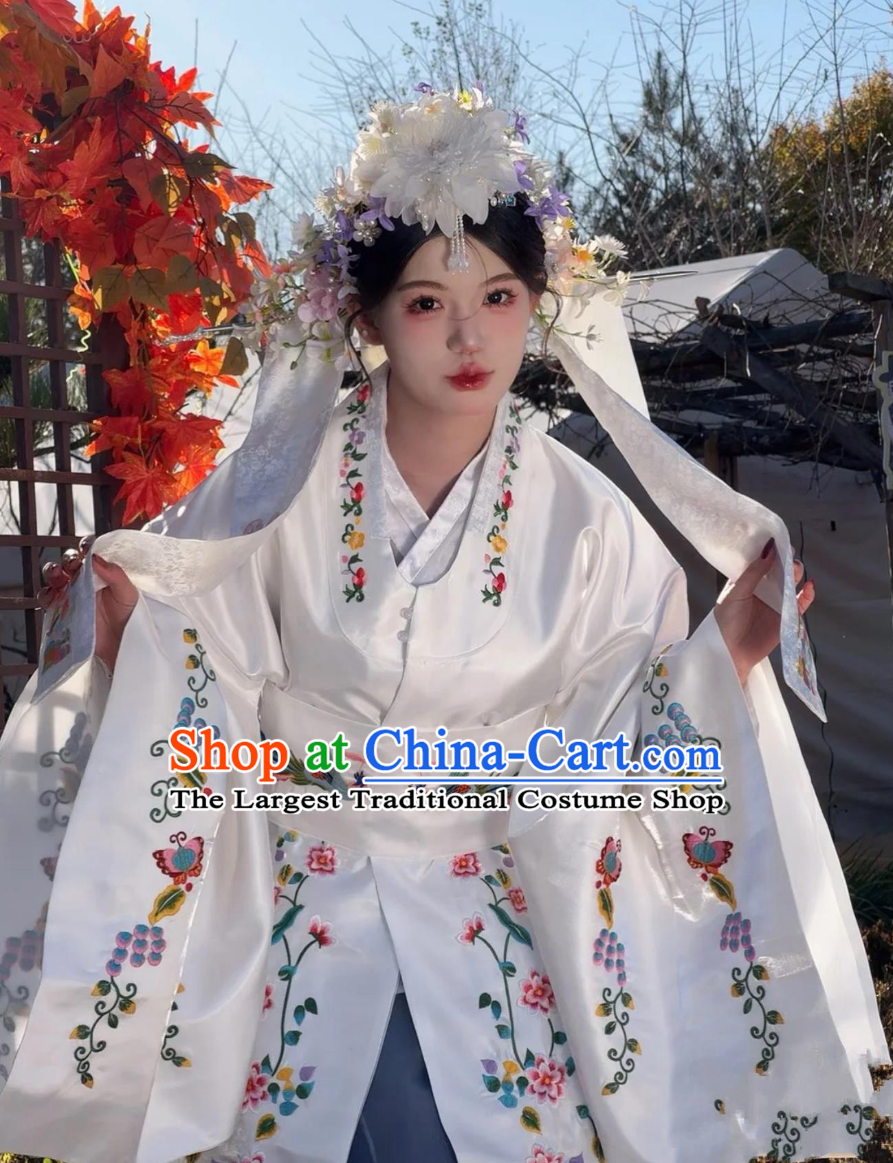 Korean Ethnic Embroidered Wedding Dress Palace Ancient Costume Yanbian Korean Minority Bridal Gown Yanji Princess Outfit