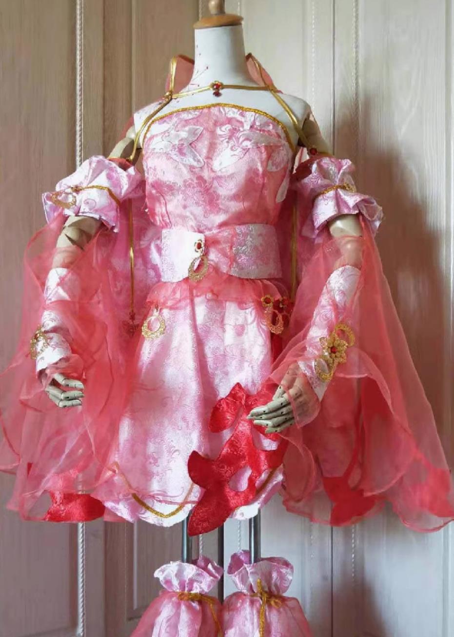 JX3 Ding Guo Tao Young Lady Pink Dress Qi Xiu Xiu Luo Cosplay Costume
