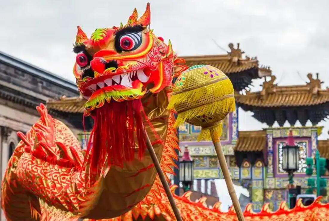 Chinese Competitive Dragon Dancing Props Red Dragon Dance Equipment Fluorescent Loong Dance Costume