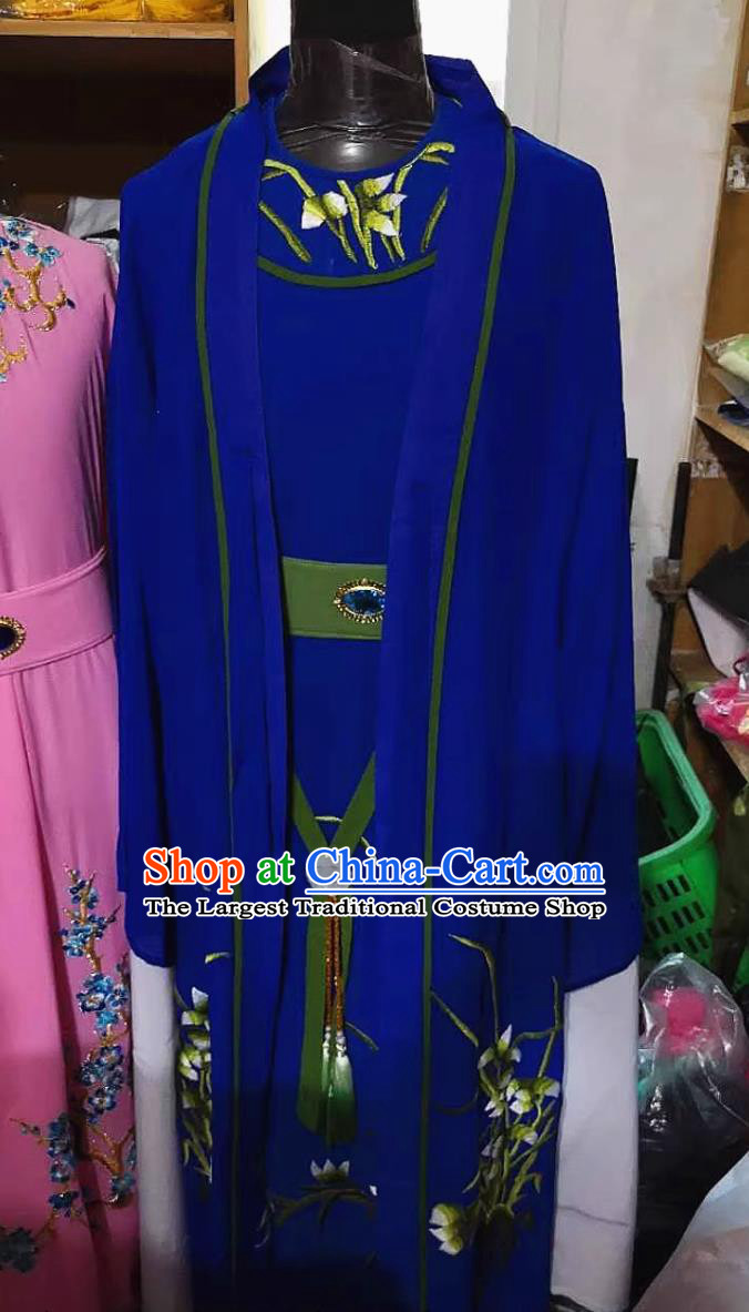 Deep Blue Ancient Scholar Garment Chinese Opera Costume Traditional Drama Xiao Sheng Robe Yue Opera Hanfu