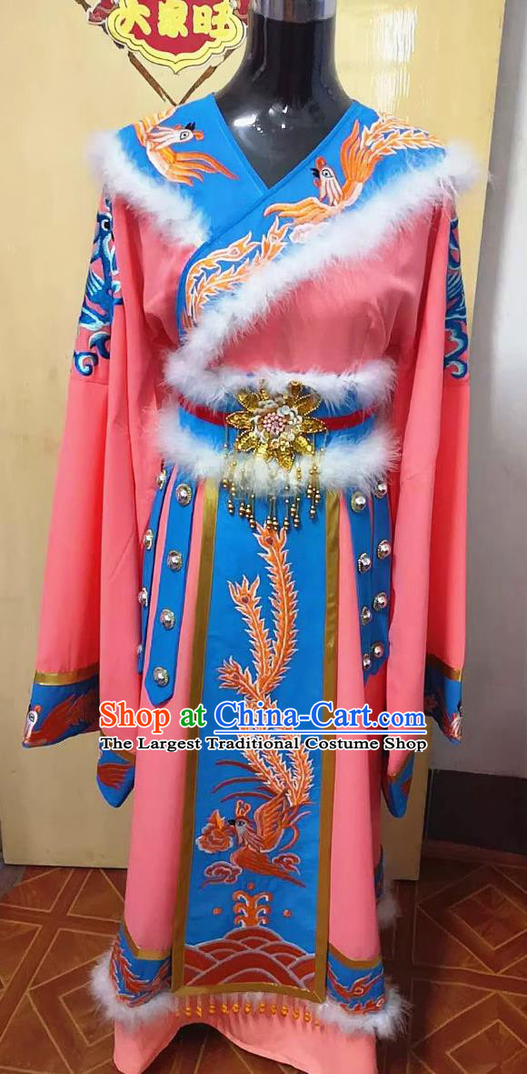 Chinese Opera Costume Traditional Drama Apparel Wu Dan Dao Ma Dan Female Warrior Outfit Foreign Princess Pink Dress Stage Performance Costume