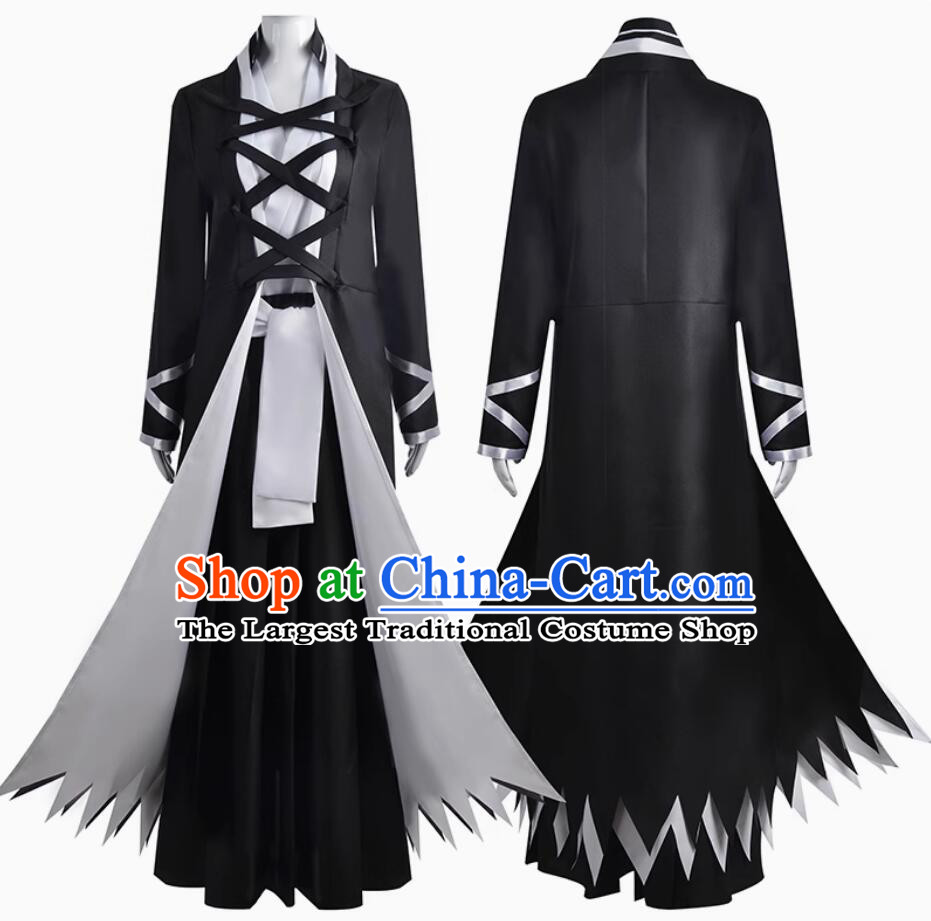 Bleach Cosplay Kurosaki Ichigo Costume Bankai Cape Robe Anime Outfit Full Set