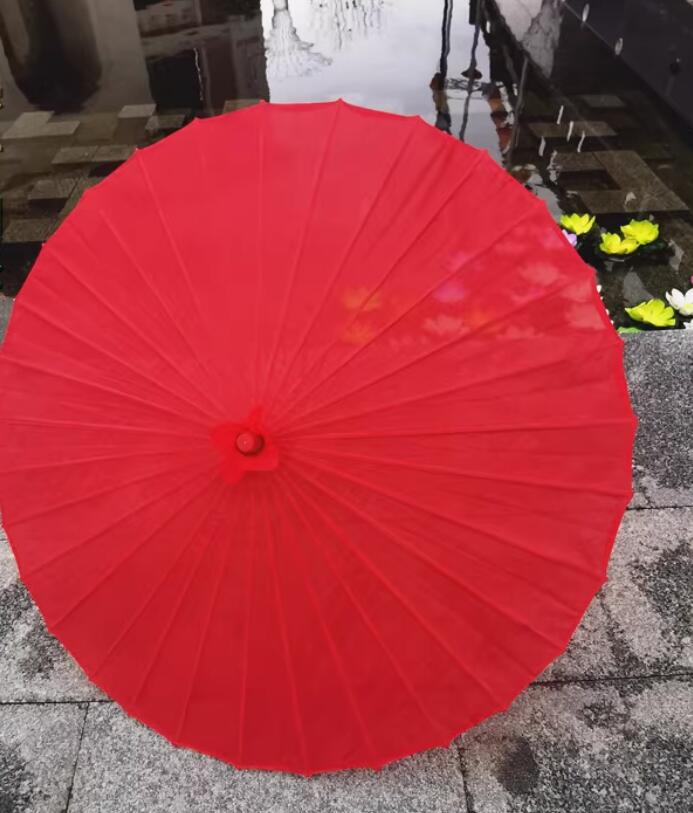 Traditional Chinese Wedding Umbrella Hanfu Red Silk Umbrella Handmade Classical Dance Umbrella