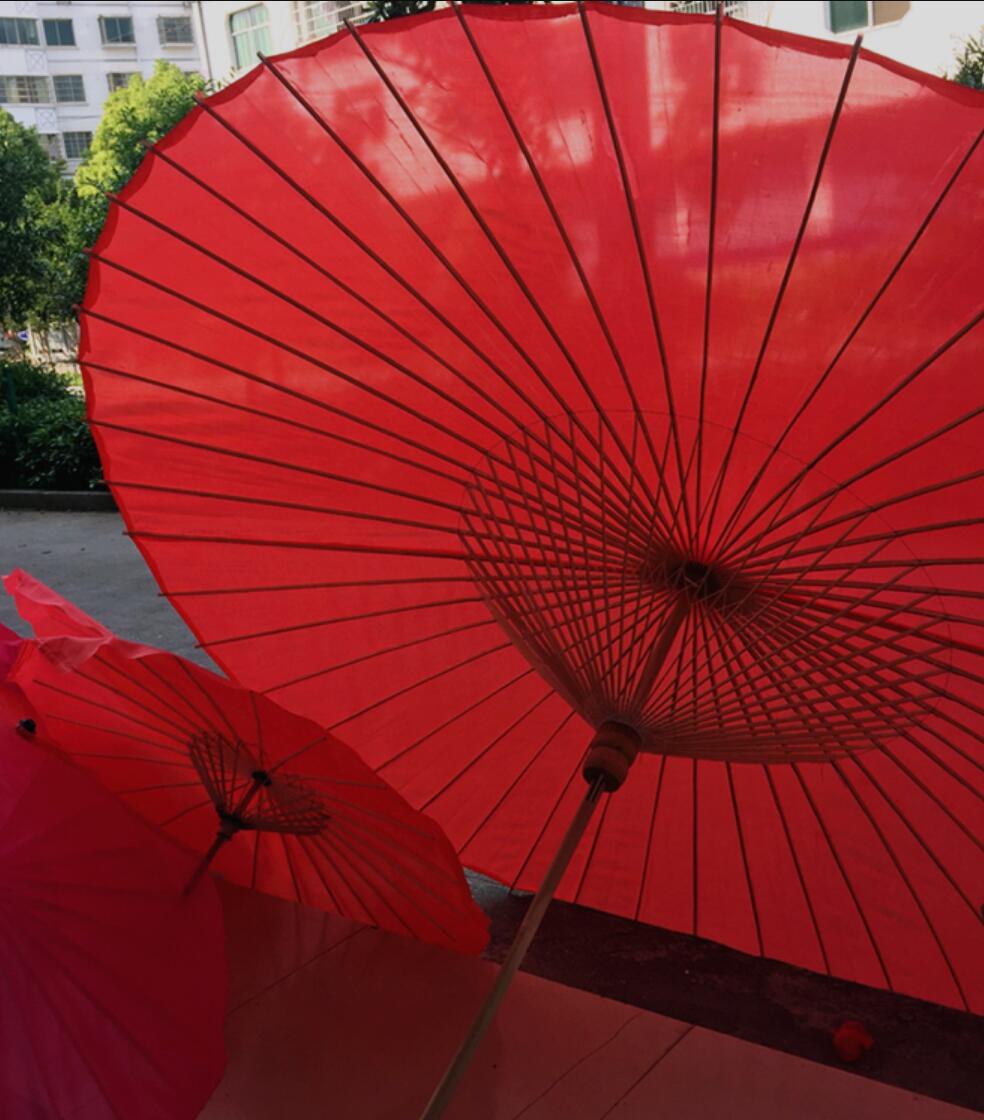Classical Dance Large Umbrella Traditional Chinese Wedding Umbrella Handmade Hanfu Red Silk Umbrella