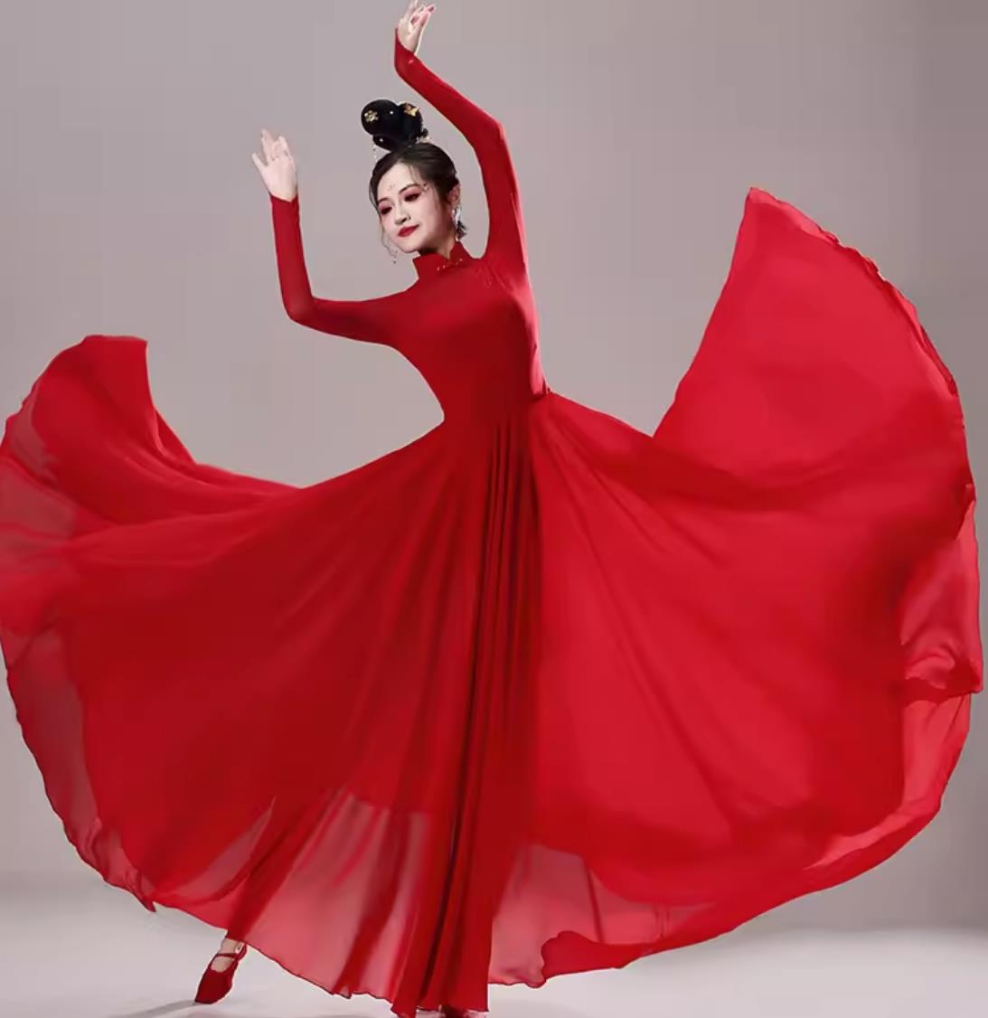 Chinese Classical Dance Costume Women Performance Red Dress Art Exam Training Dance Outfit