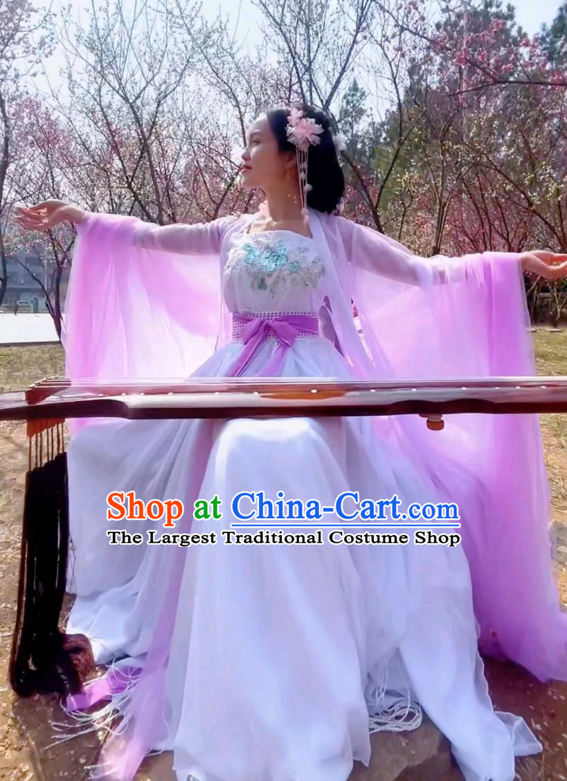 Ancient Chinese Fairy Clothing Traditional Pink Hanfu Dress Tang Dynasty Princess Costume