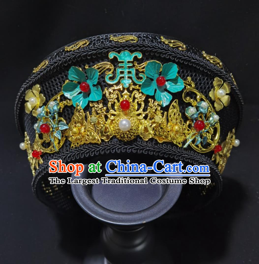 Ruyi Zhuan Style Qing Dynasty Manchu Headpiece Empress Hat Noble Consort Handmade Diadem Hair Accessory
