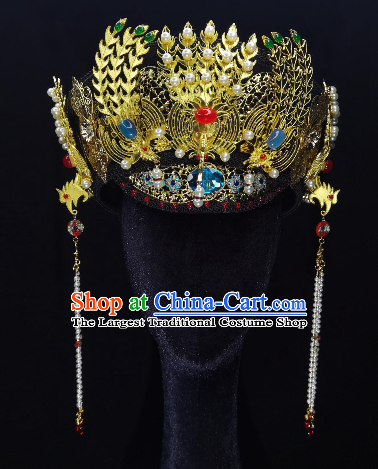 Handmade Chinese Empress Hair Ornament Qing Dynasty Manchu Diadem Headpiece Ruyi Zhen Huan Zhuan Palace Drama Vintage Hat