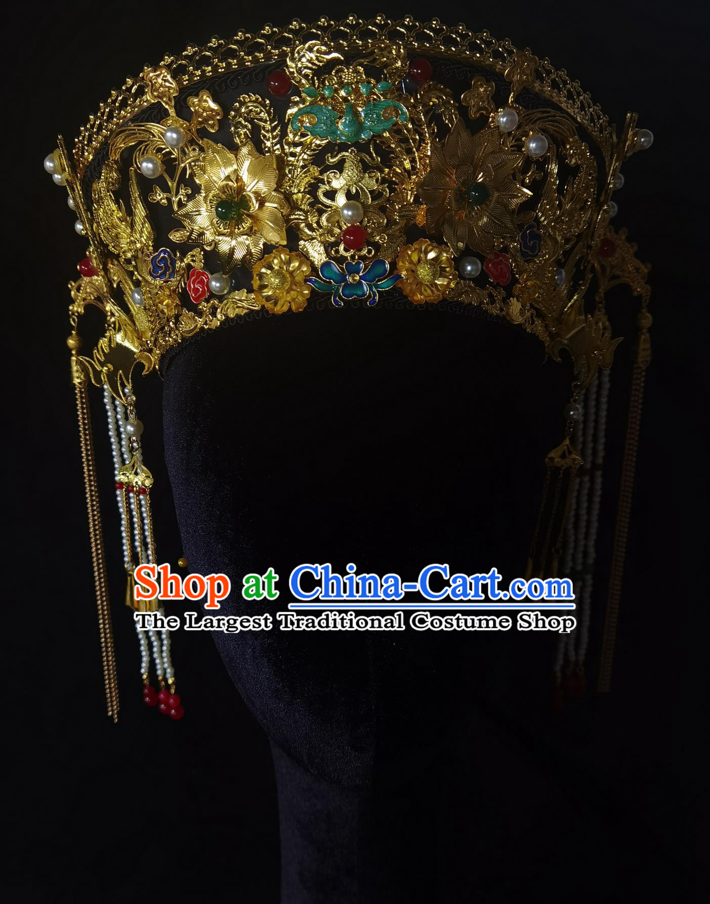 Ruyi Zhen Huan Zhuan Palace Drama Vintage Hat Handmade Chinese Empress Hair Ornament Qing Dynasty Manchu Diadem Headpiece
