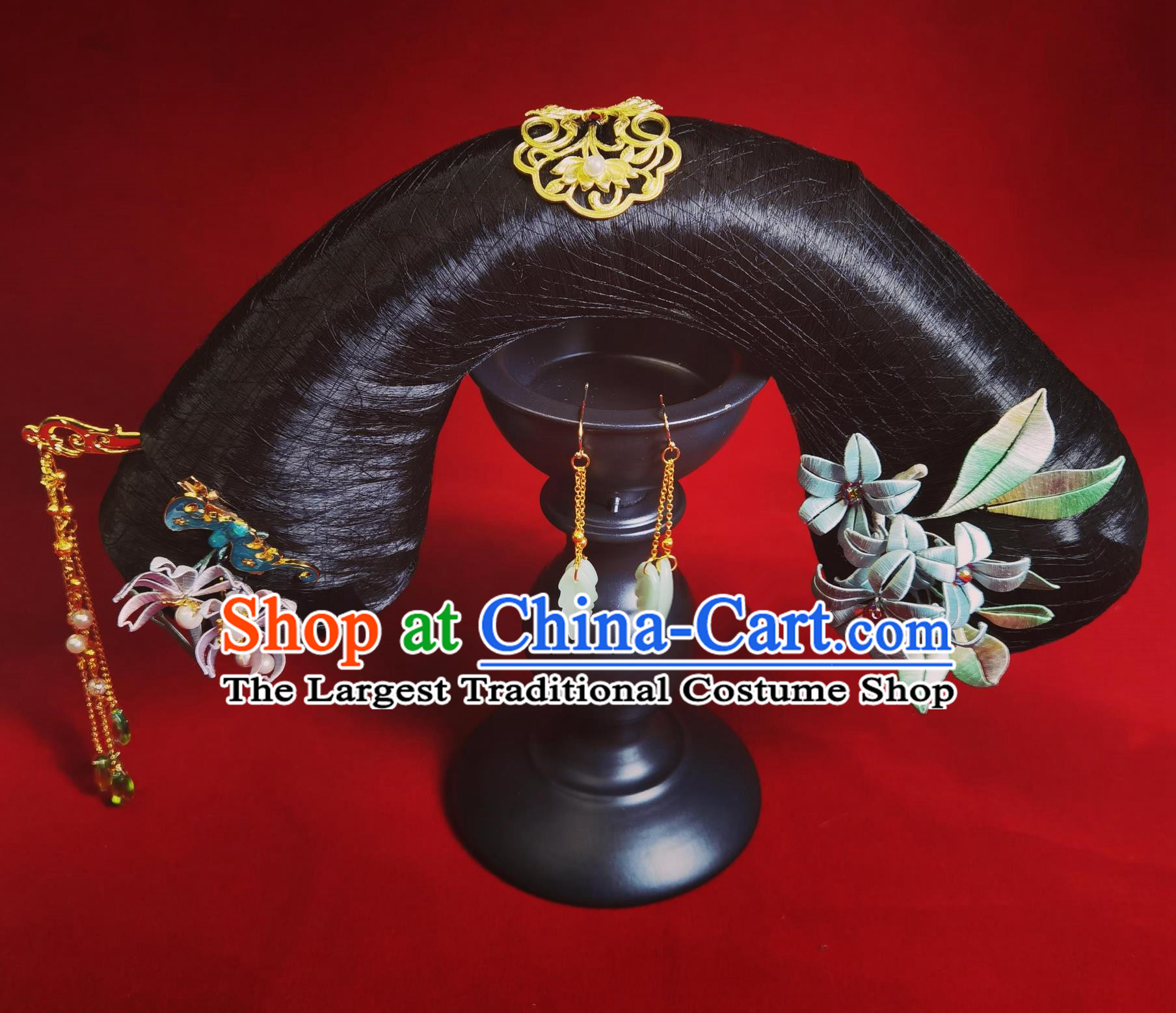 Qing Dynasty Royal Princess Consort Hair Ornament Ancient Chinese Style Hair Accessory Handmade Manchu Headpiece