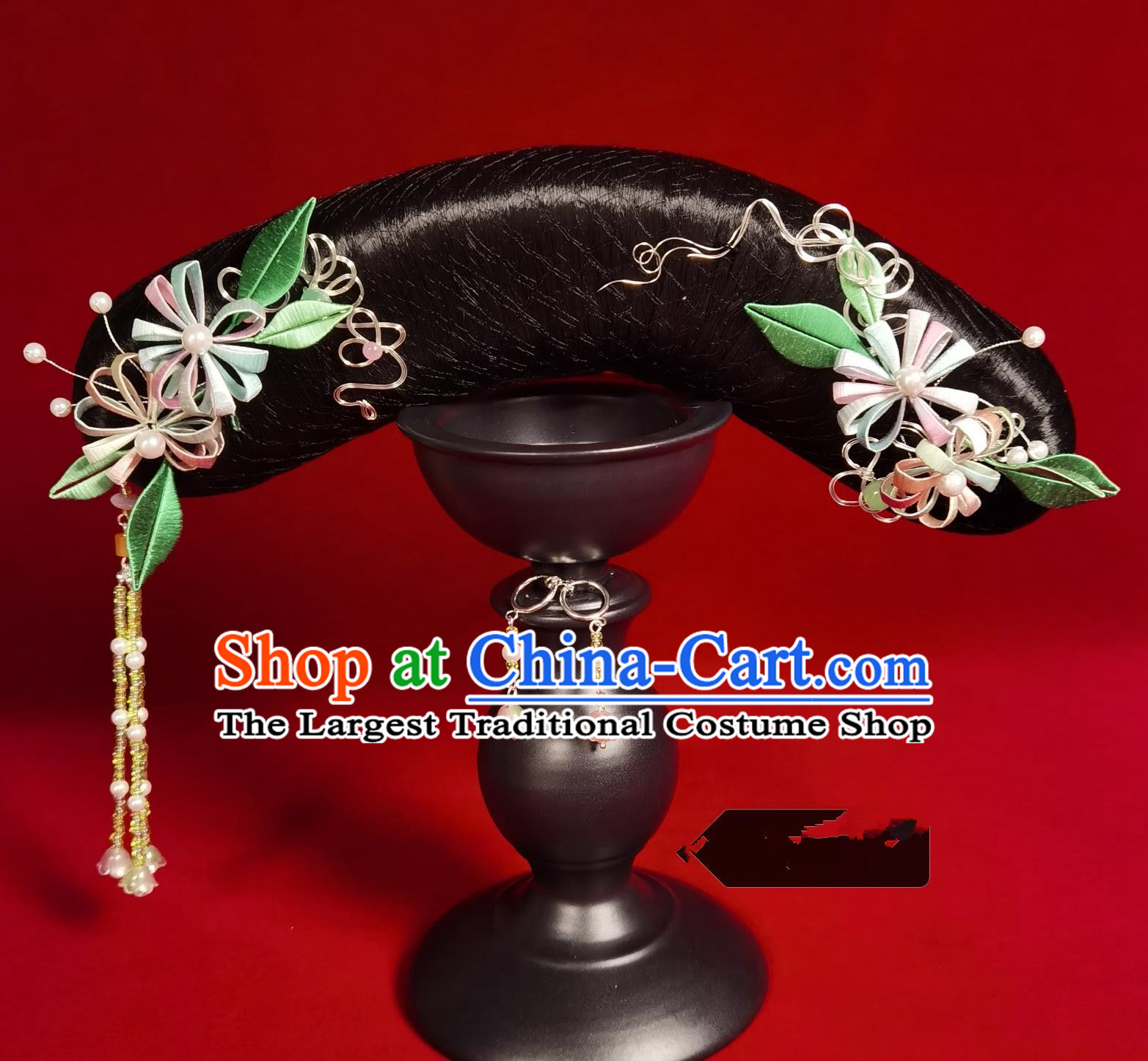 Handmade Manchu Silk Daisy Headpiece Qing Dynasty Royal Princess Consort Hair Ornament Ancient Chinese Style Hair Accessory for Kids