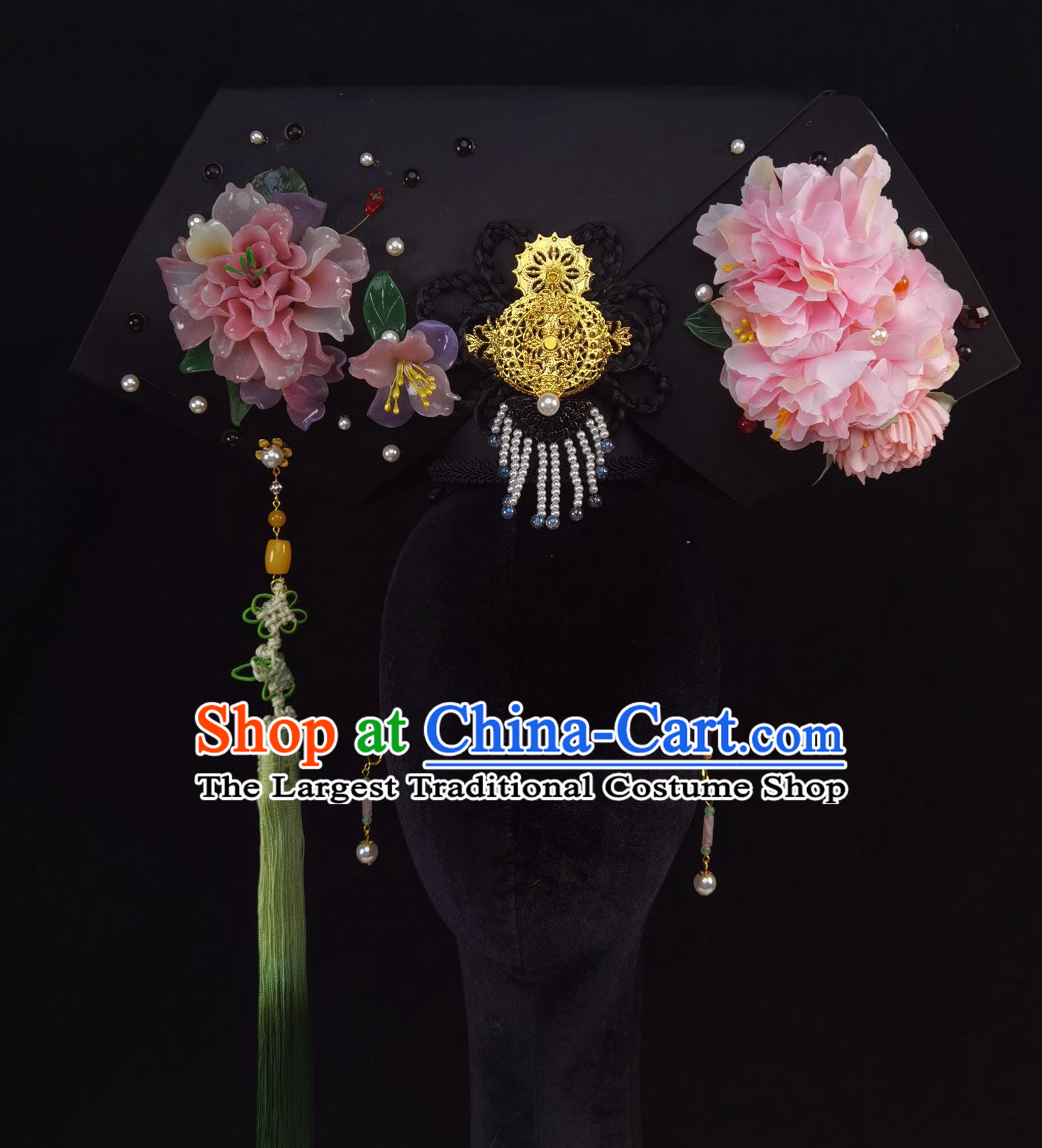Qing Dynasty Consort Wing Hairpiece Handmade Chinese Hair Ornament Ancient Style Palace Gege Hat