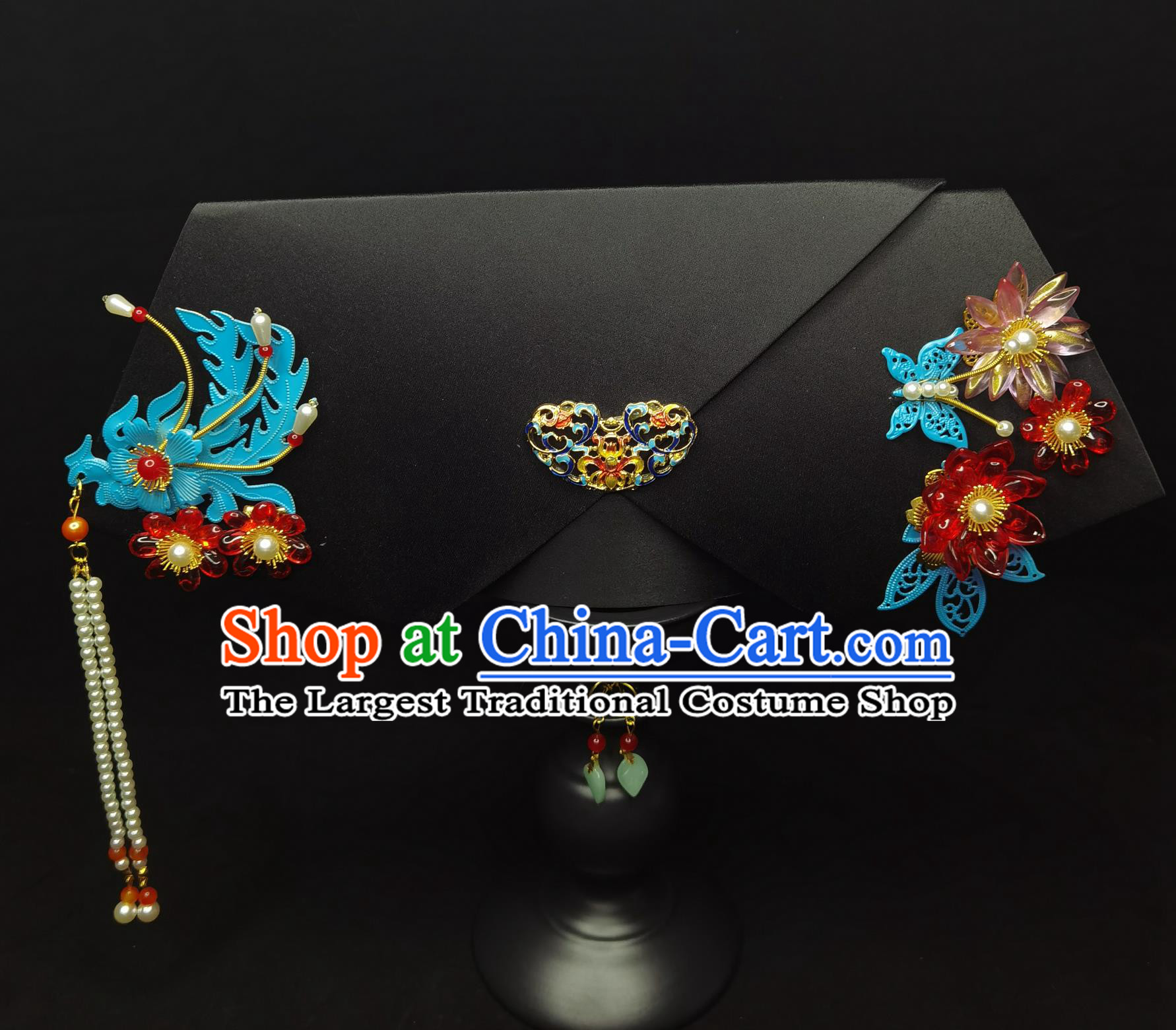 Ancient Style Palace Princess Hat Qing Dynasty Consort Wing Hairpiece Handmade Chinese Hair Ornament