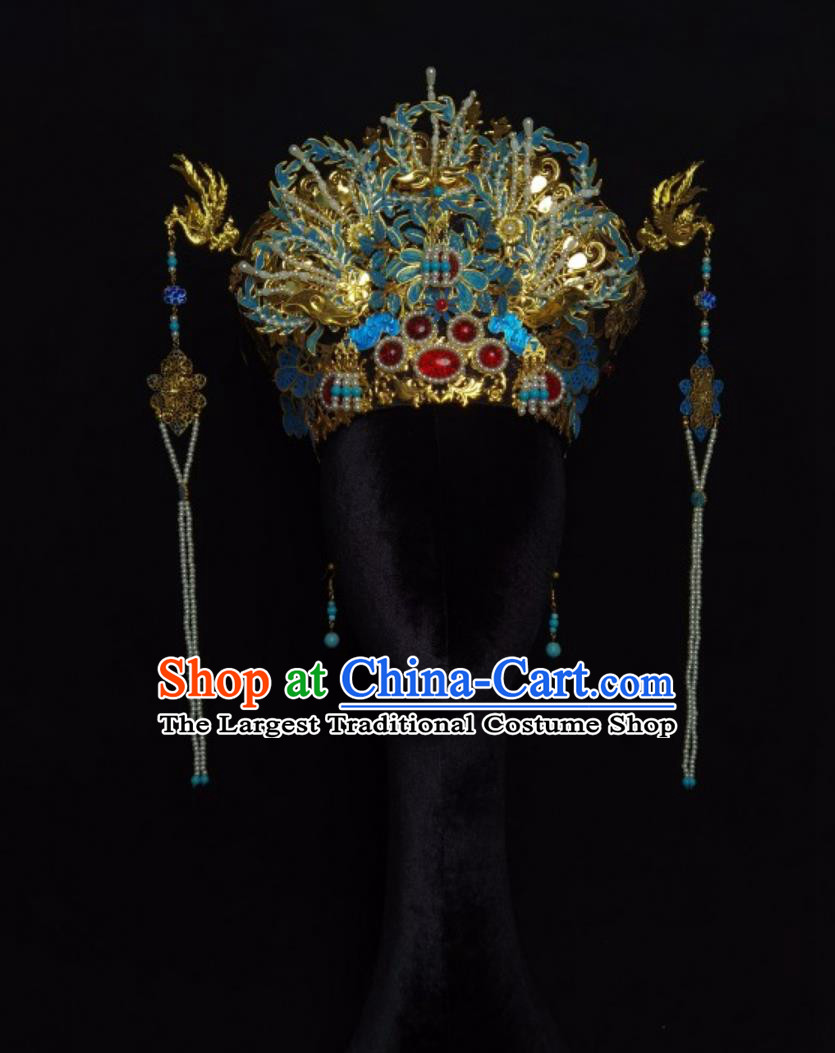 Ancient Chinese Royal Empress Hair Jewelry Imperial Ming Dynasty Phoenix Coronet Forbidden City Wedding Headdress