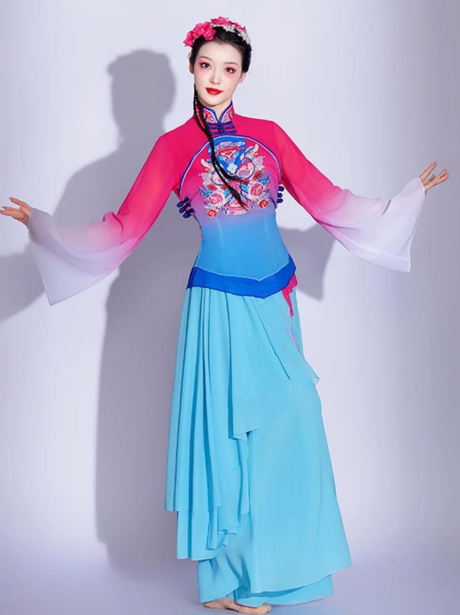 Shaanbei Suide Yangko Performance Costume Women Chinese Fan Dance Clothing Square Dance Outfit