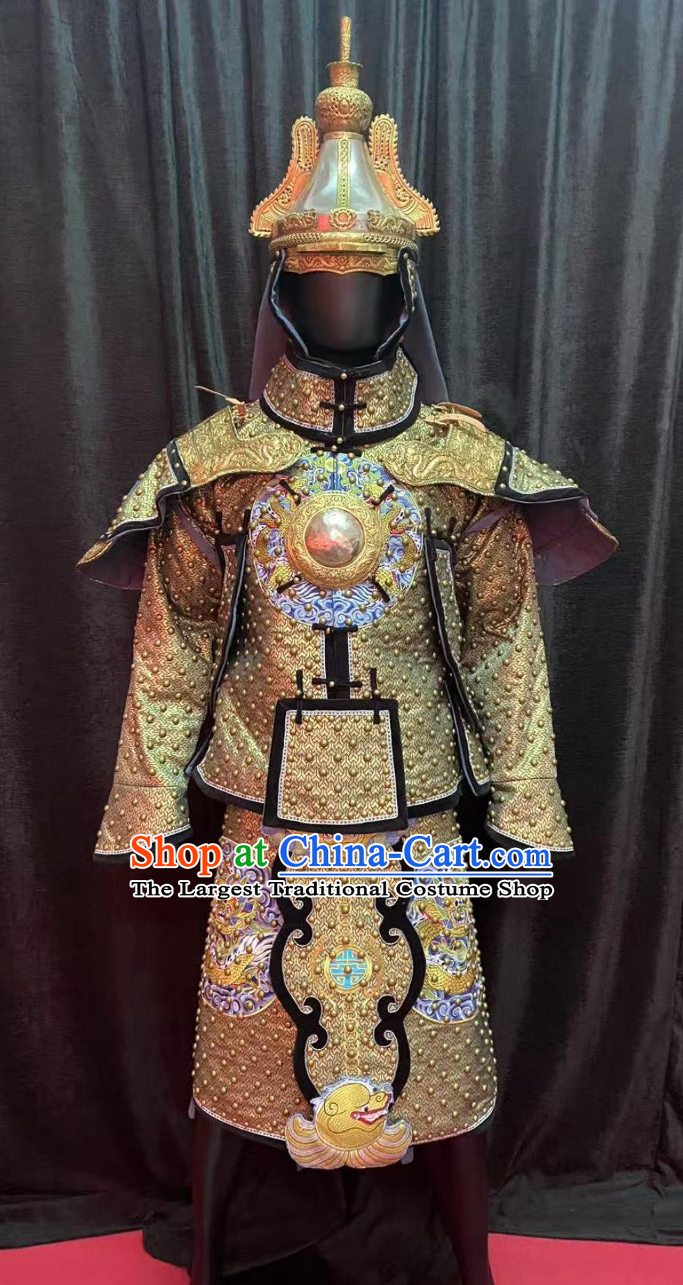 Chinese Qing Dynasty Armor Great Qing Emperor Kangxi Armor Suit Performance Costume