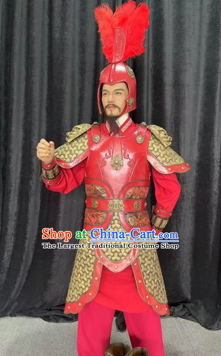 Ancient Chinese General Armor Red Cavalry Armor Northern Song Dynasty Custom Made Battle Suit