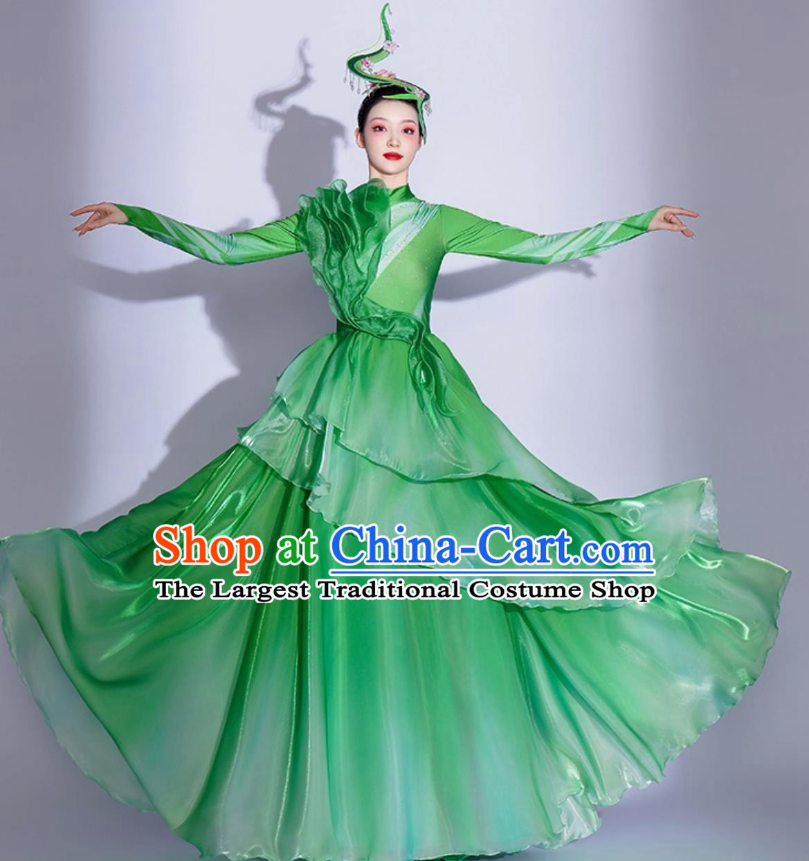 Grand Opening Dance Flared Clothing Performance Costume Women Flowing Modern Dance Dress
