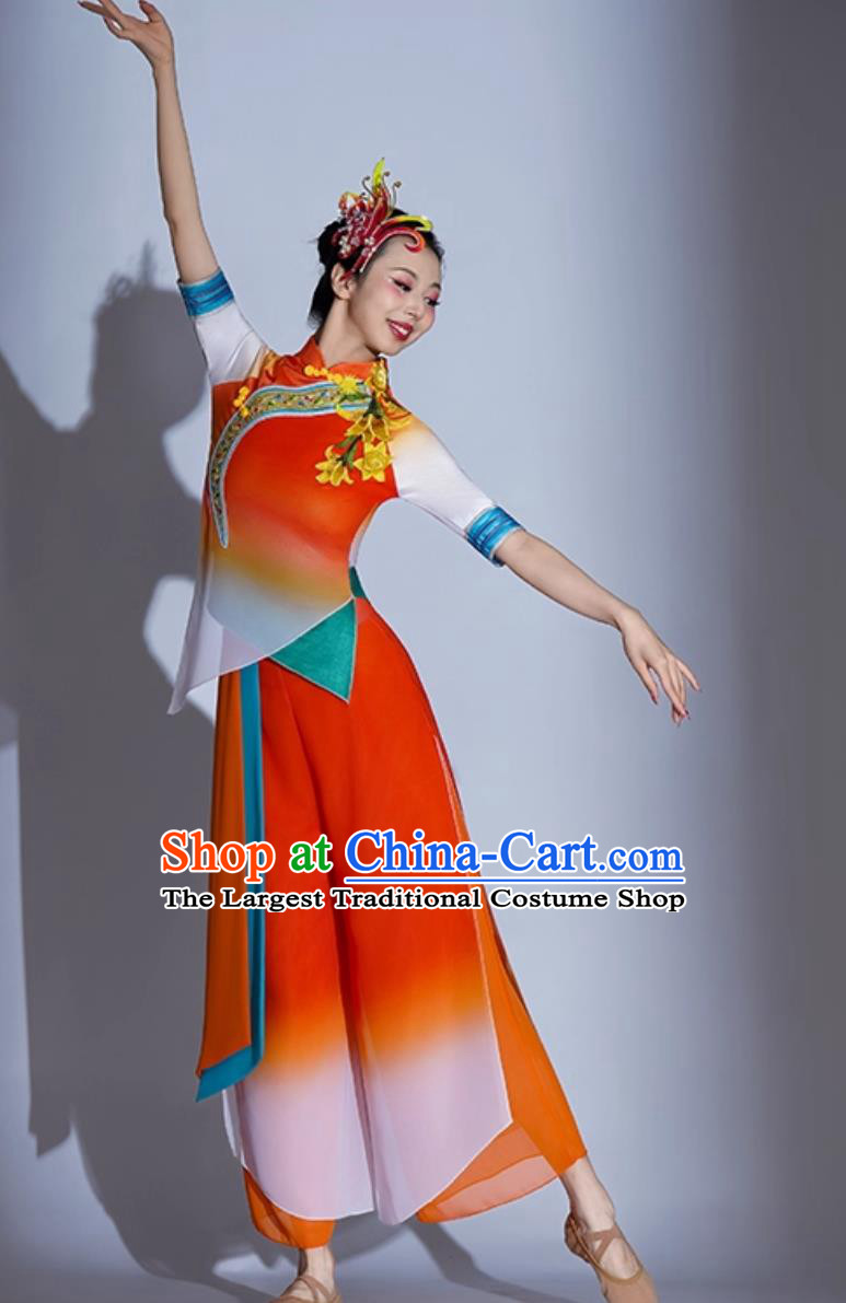 On The Hopeful Field Village Style Jiaozhou Yangko Costume Performance Outfit Women Harvest Celebration Dance Attire