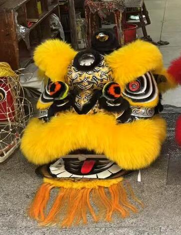 Golden Wool Lion Dance Full Set Chinese Fut San Lion Head Lion Dance Performance Prop