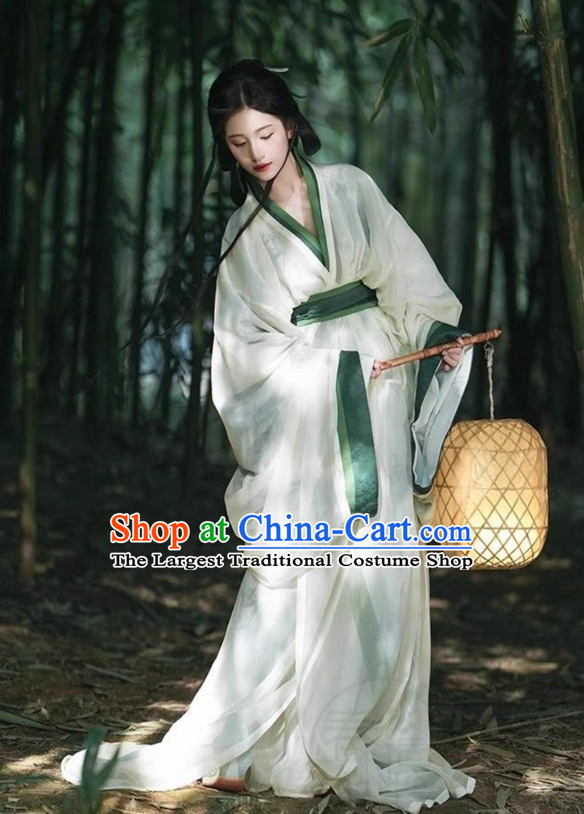Light Green Warring States Hanfu Robe Authentic Wei Jin Dynasty Revival Straight Hem Traditional Chinese Outfit