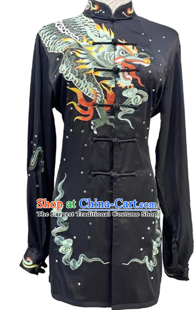 Embroidered Dragon Tai Chi Suit Baduanjin Wudangquan Wuqinxi Qigong Wushu Competition Performance Outfit