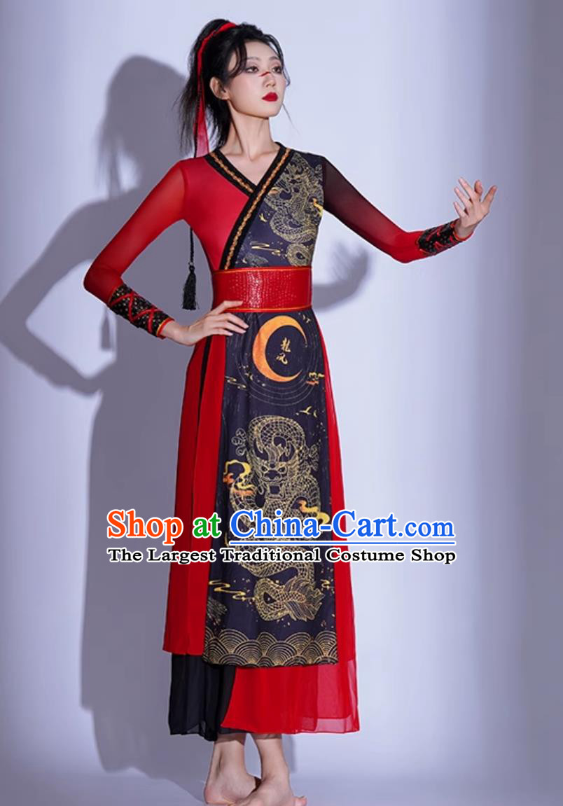 Ji Ming Yue Heroine Dance Costume Chinese Style Fan Dance Outfit Female Jazz Dance Clothing