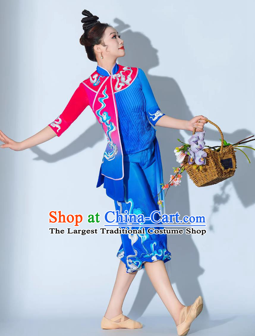 Drumbeats Welcome Returning Sails Dance Costume Jiaozhou Yangko Women Dance Clothing Chinese Lantern Dance Outfit