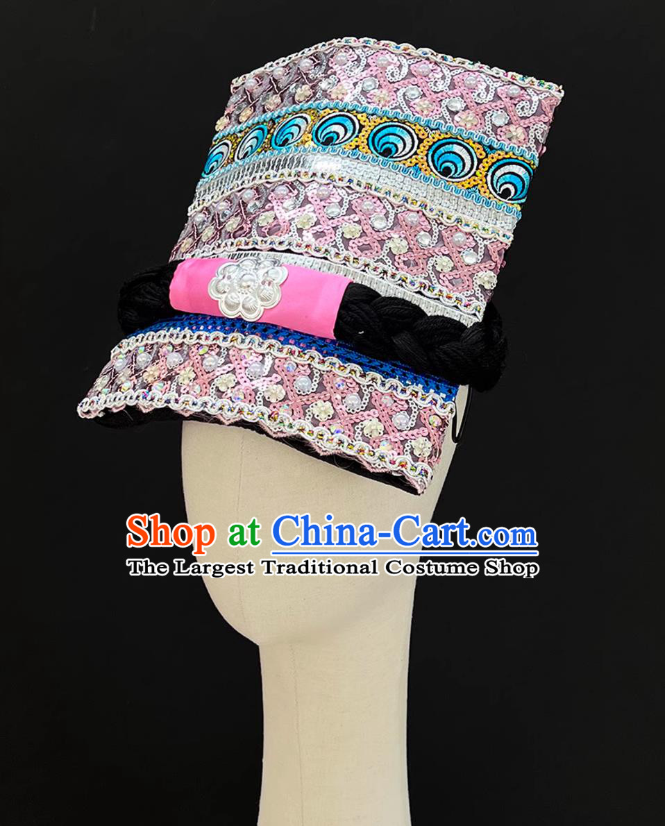 Qiang Female Performance Headdress Chinese Qiang Ethnic Dance Hat