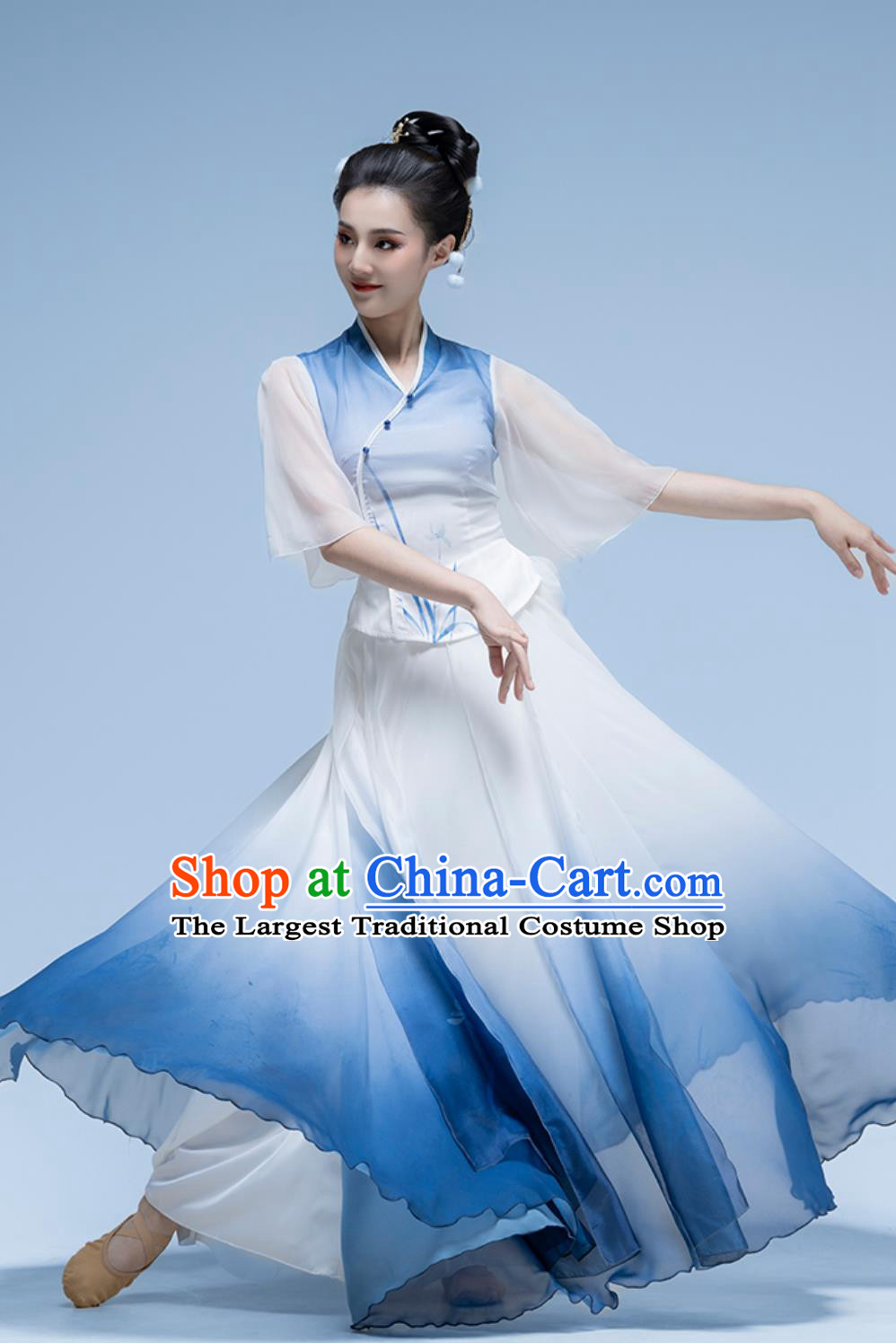 Classical Dance Costume Han Tang Dance Performance Clothing Women Ancient Style Guzheng Choir Dress