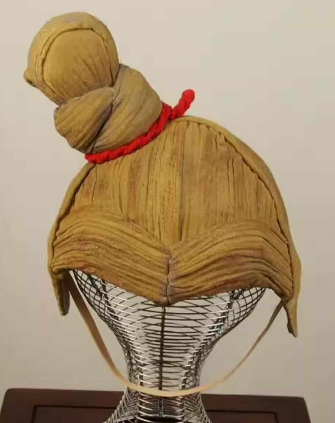 Chinese Warring States Soldier Earthy Yellow Helmet Qin Dynasty Terracotta Warrior Headgear Cuju Polo Performance Hat