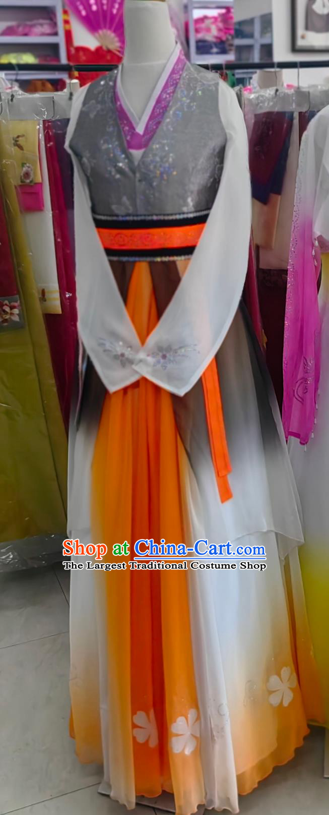 Korean Traditional Clothing Sword Dance Costume China Chaoxian Ethnic Folk Dance Hanbok Dress
