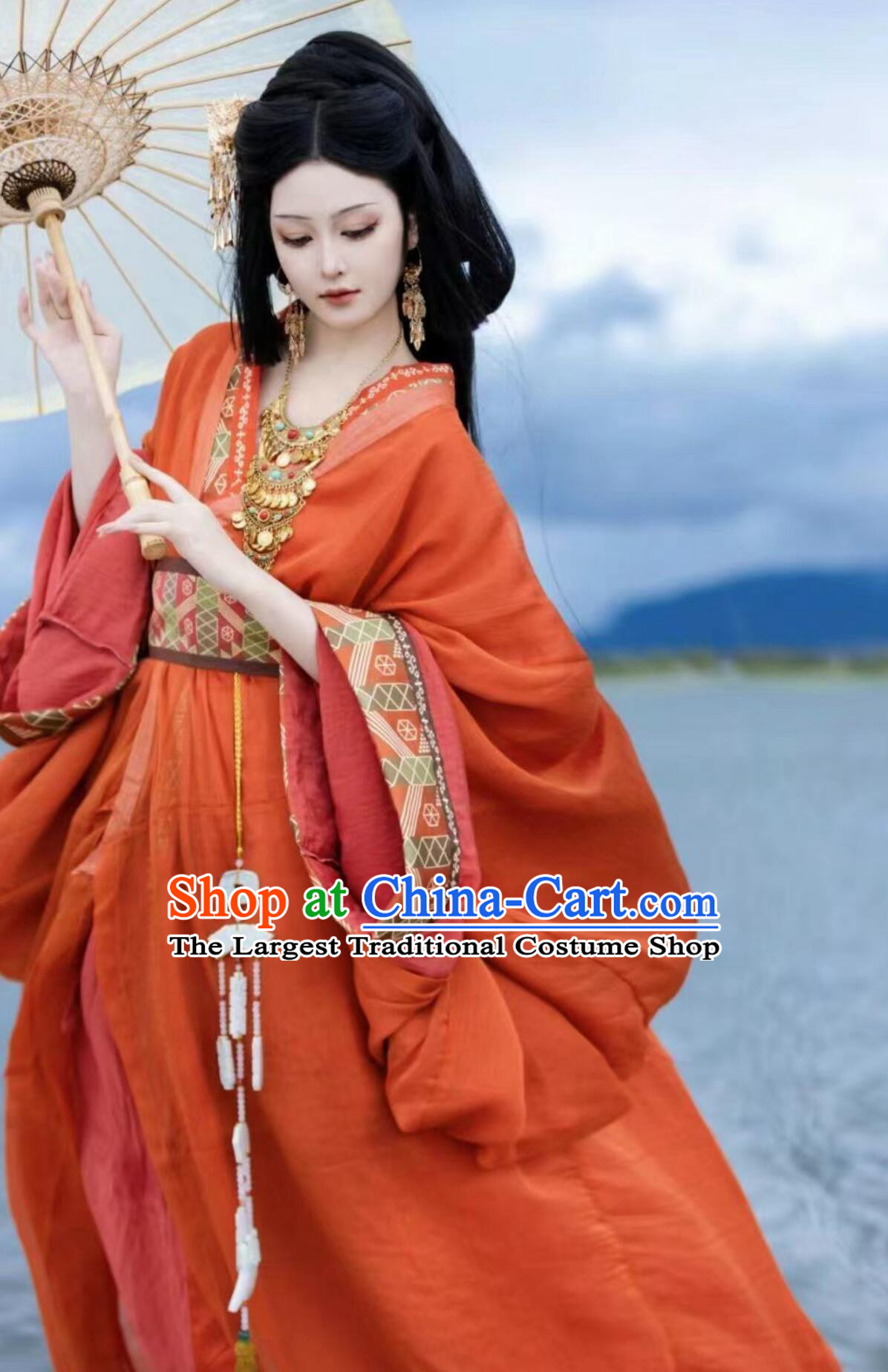 Warring States Hanfu Traditional Cross Collar Mashan Straight Robe Chinese Ancient Palace Princess Costume