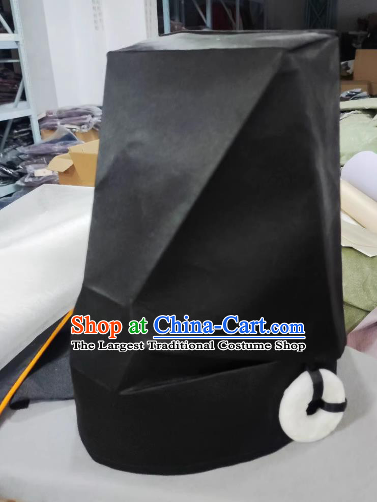 Handmade Flat Top Thunder Hat Taoist Hanfu Headwear Mens Traditional Chinese Headdress