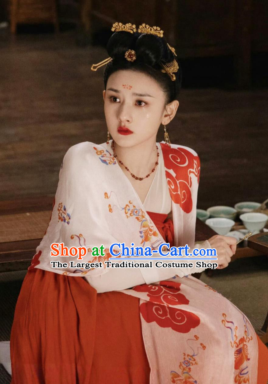 Chinese TV Series The Demon Hunters Romance Ban Xia Wedding Dress Tang Dynasty Princess Ruqun Traditional Hanfu Clothing
