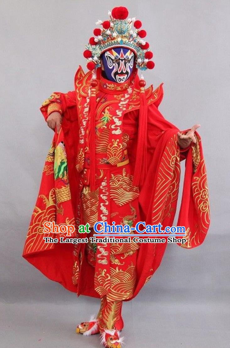 Professional Traditional Bian Lian Embroidery Clothing Stage Show Sichuan Opera Face Changing Red Costume Set