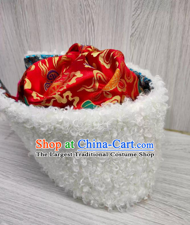 Tibetan Style Adult Hat Amdo Male Hat Zang Ethnic Faux Fur Headwear